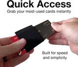 Modern Carry Slim Minimalist Wallet for Men and Women – Horizontal Card Holder with Quick Access Elastic | Front Pocket Wallet | Money Clip Alternative | Holds 2–12 Cards Quick Draw Horizon