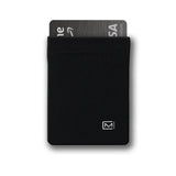 Modern Carry Minimal Card Holder, Minimalist Wallet for Men & Women, Credit Card & Business Card Holder, Elastic Fabric Material will Stretch to fit up to 15 cards - Ultra Thin w/ 1 Card Slot (Black)
